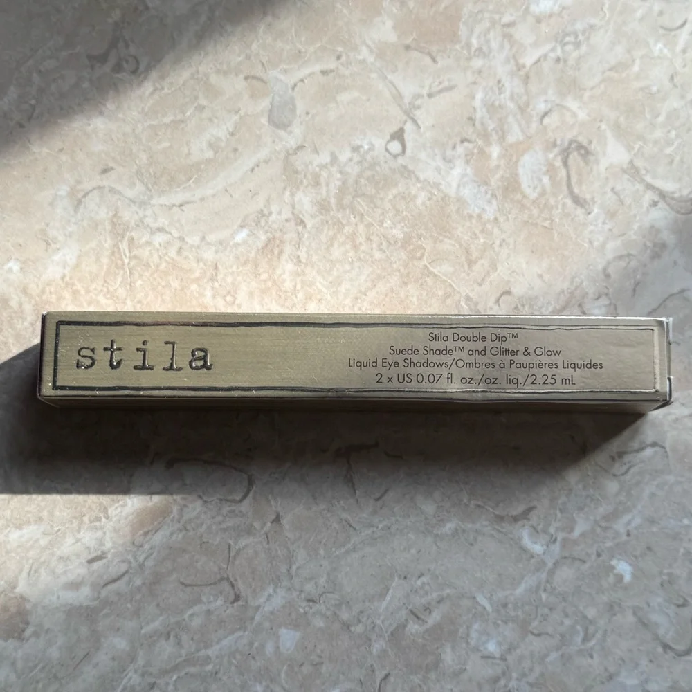 STILA Double Dip Suede Shade & Glitter & Glow Liquid Eye Shadow Pink Mar…